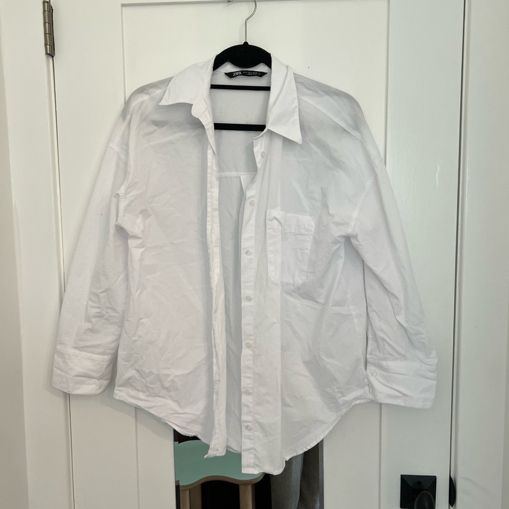 Zara White Boyfriend Buttondown